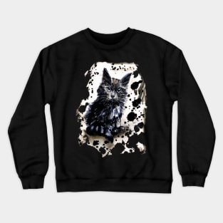 kitten in the dark Crewneck Sweatshirt